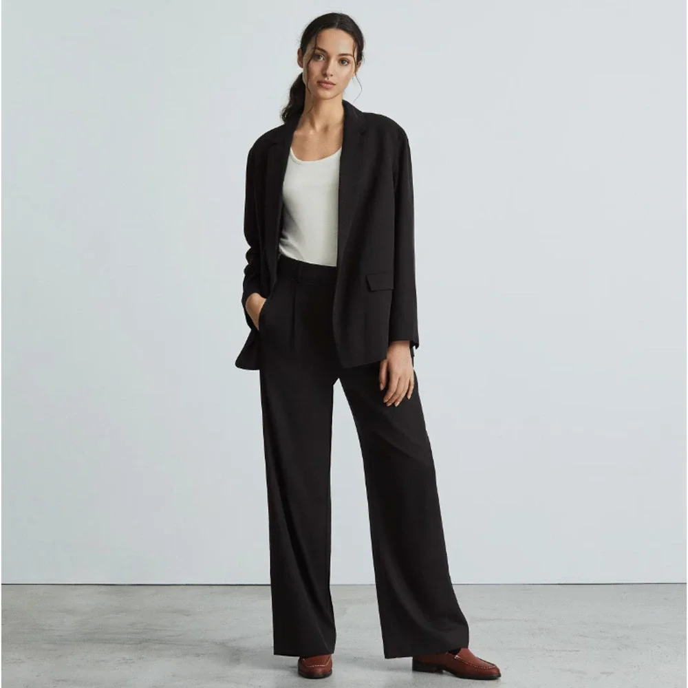 Everlane Womens The Way-High Drape Pants Size 10 Black 31
